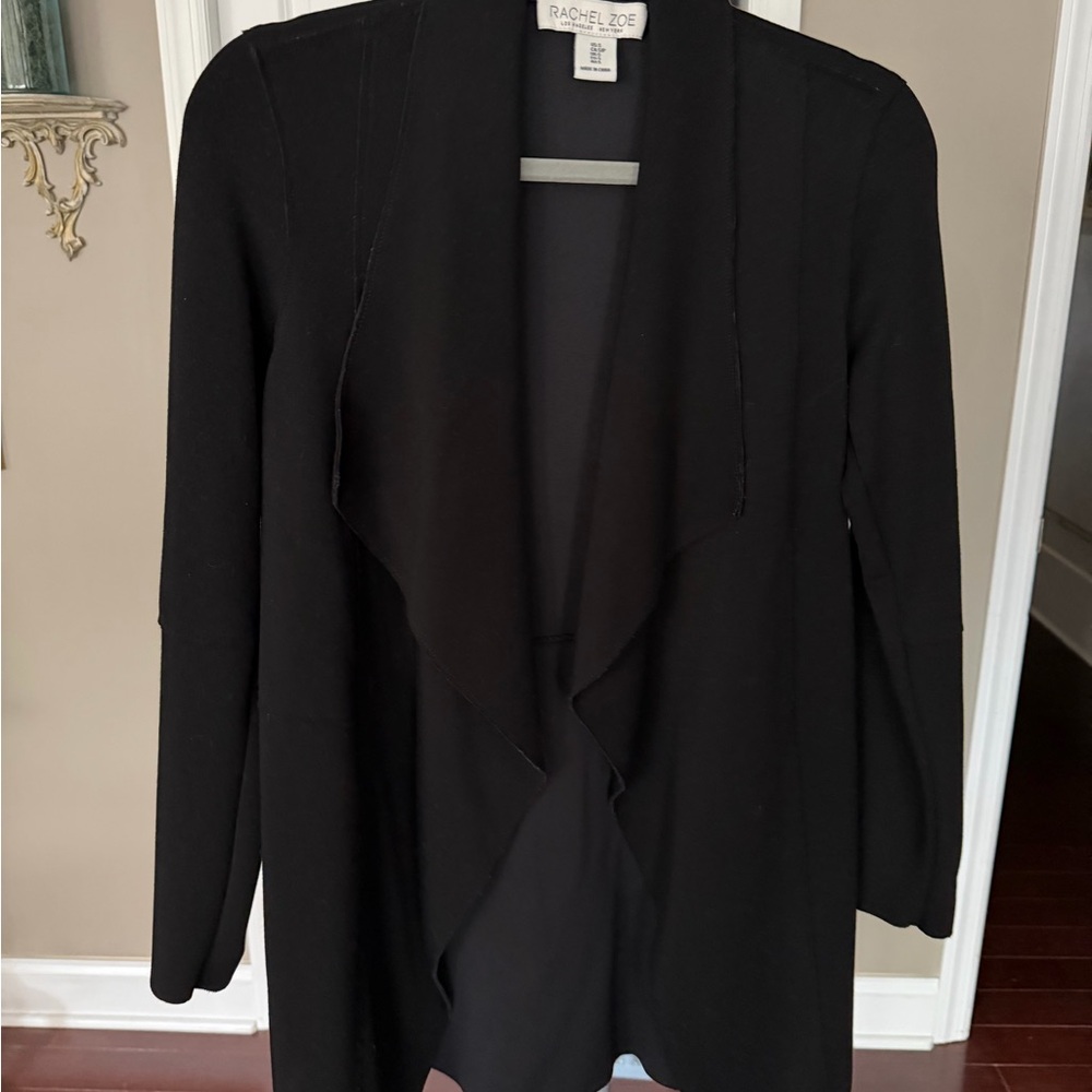 Rachel Zoe Black Lightweight Open-Front Cardigan